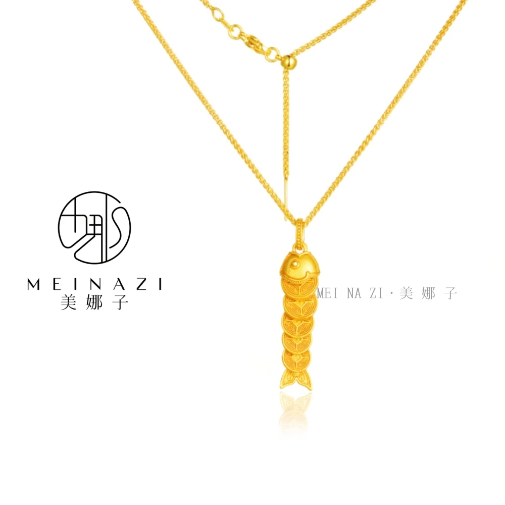项链   MEINA/新款五帝钱年年有鱼锦鲤轻奢精致款百搭