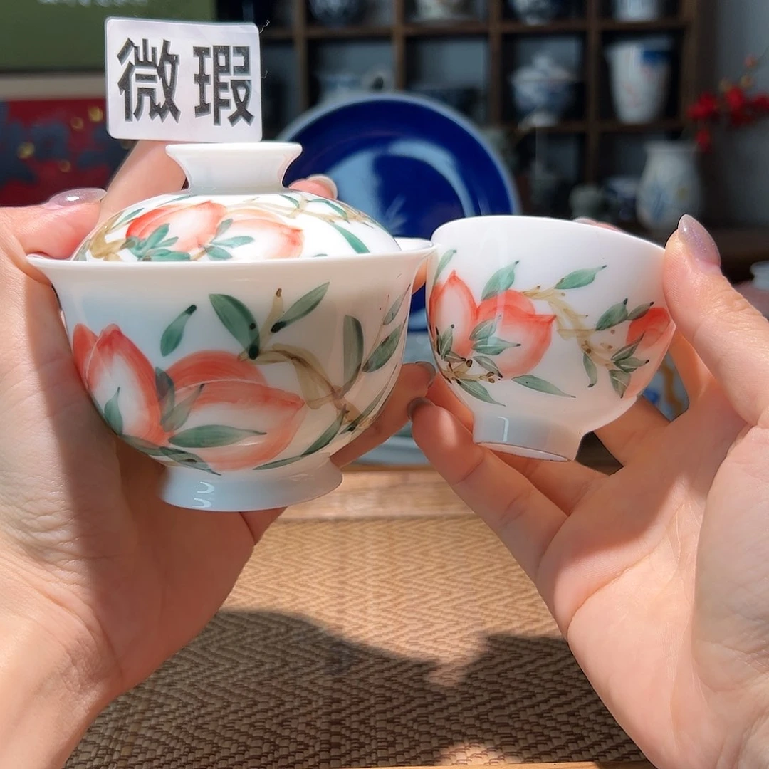 【闪购商品】微瑕 手绘 盖碗
