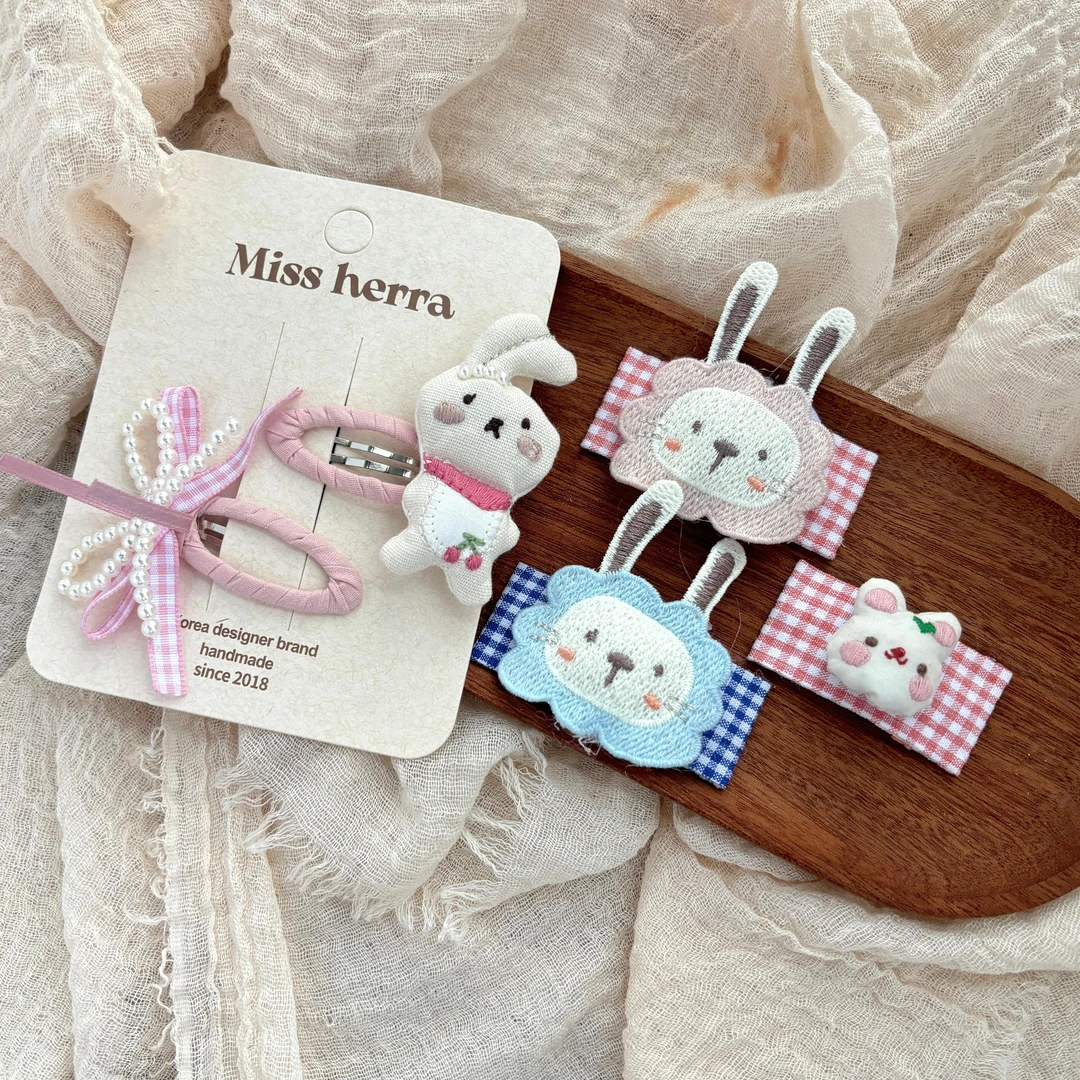 可爱小兔小熊对夹发夹儿童可爱发饰BB夹新款甜美韩国原创ins头饰