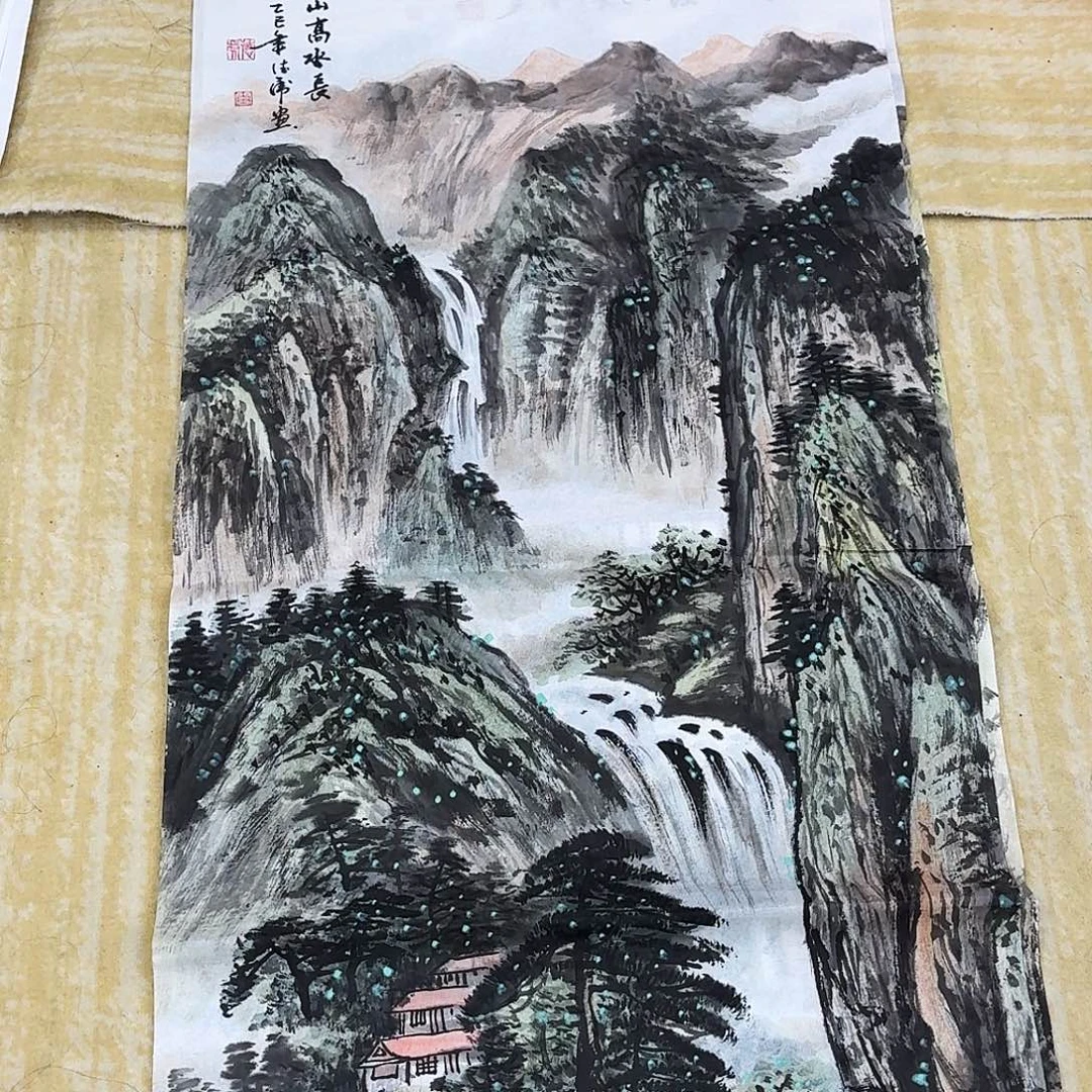 国画三尺整纸手绘作品