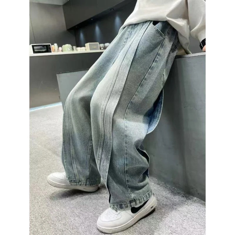 506039 韩版男女童新款时尚儿童洋气百搭休闲牛仔裤