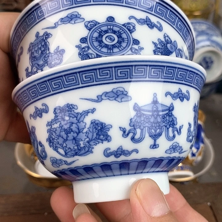景德镇陶瓷藏式茶碗我**界