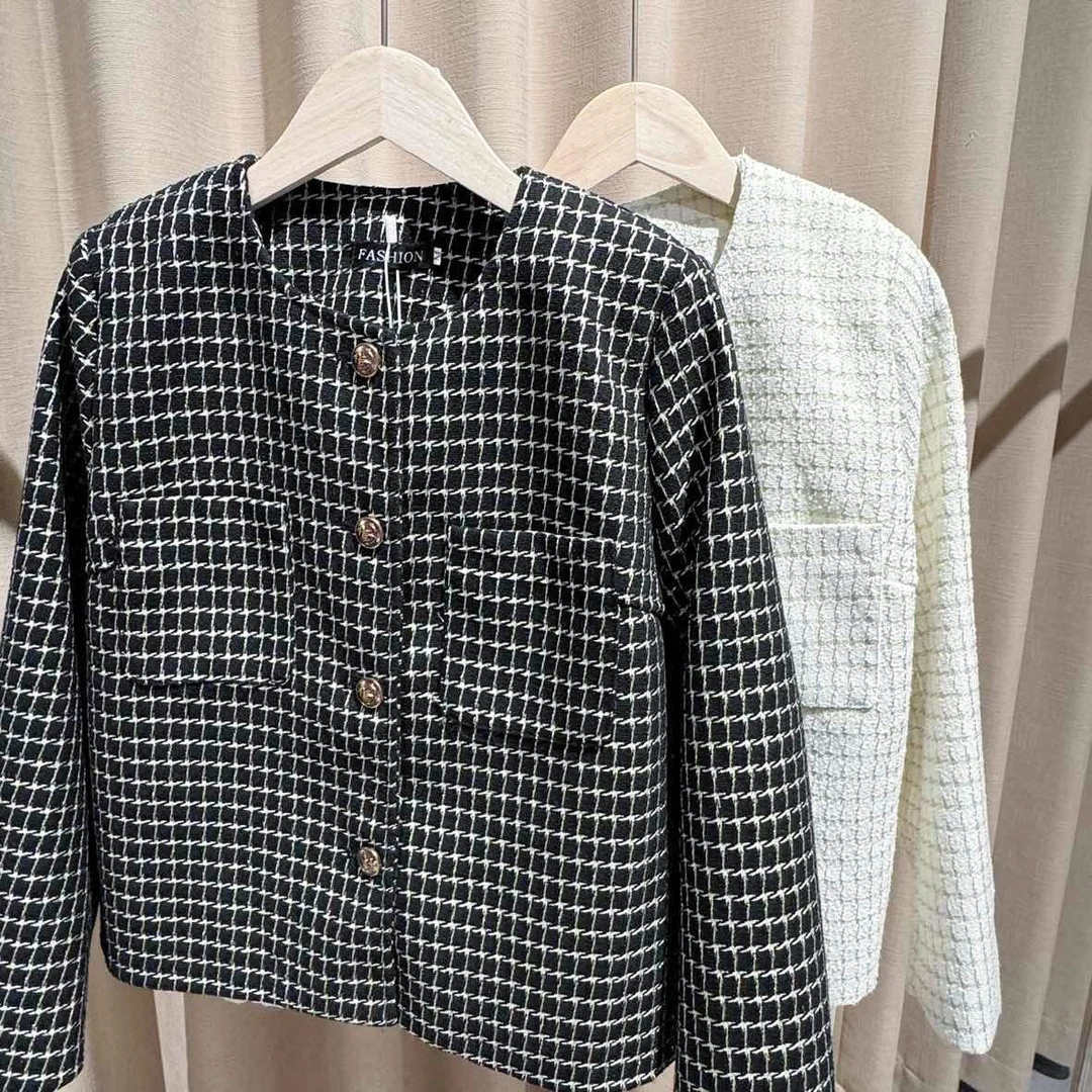 清-汤圆吖小香风简约大气名媛短款外套263676