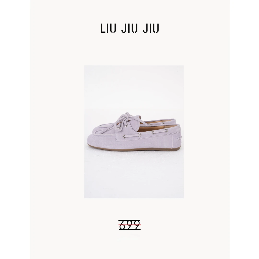 LIUJIUJIU 文艺复古英伦风做旧脏脏系带软底乐福鞋平底鞋XZ3261L