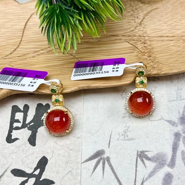 XH10南红蛋面S925银镶吊坠12mm+多样性发其一