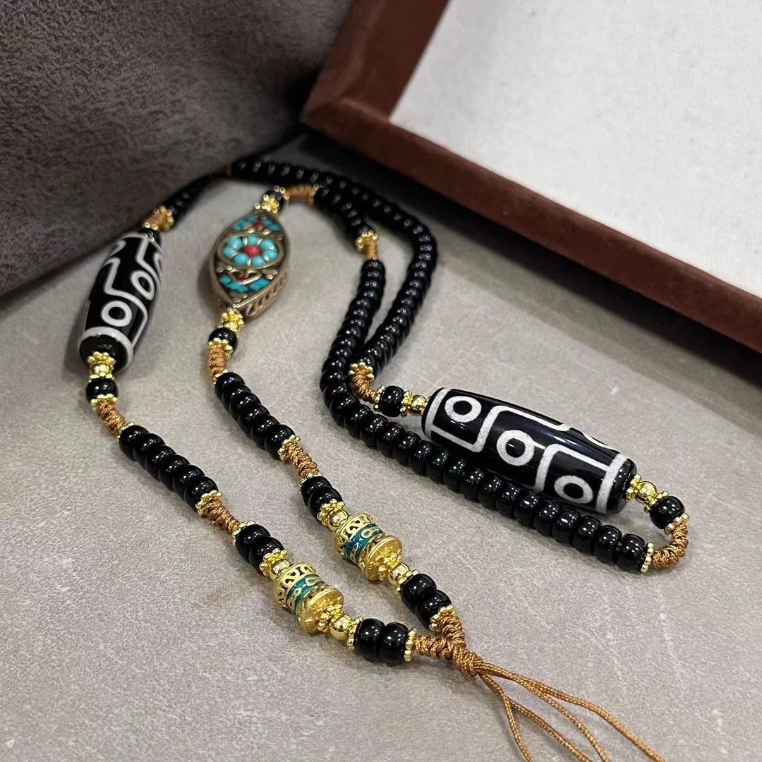 铜合金项链 新中式黑色唐卡项链-4131