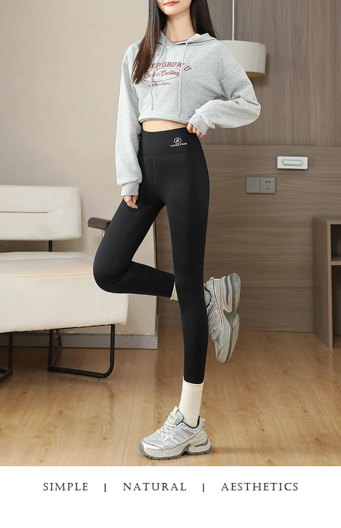 新款女特厚高腰加绒加厚打底裤女士绒裤芭比裤瑜伽紧身保暖鲨鱼裤