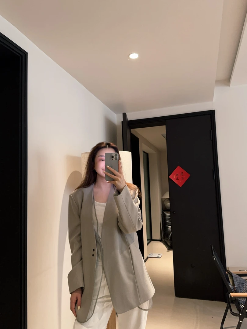 ［IAMMEIYA］-大骨架穿搭 两件套西装外套7800