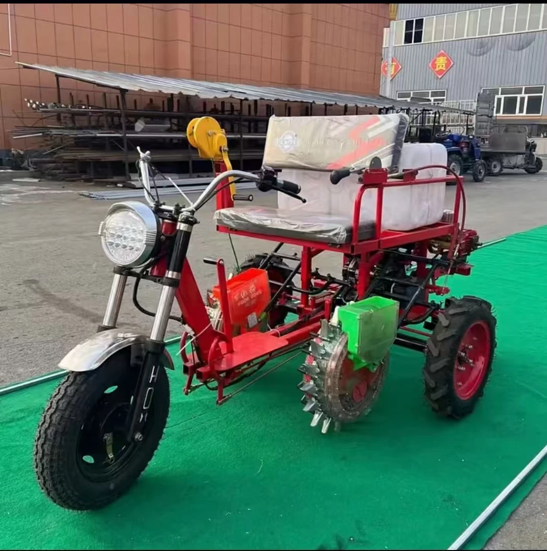 三轮车双行播种器玉米