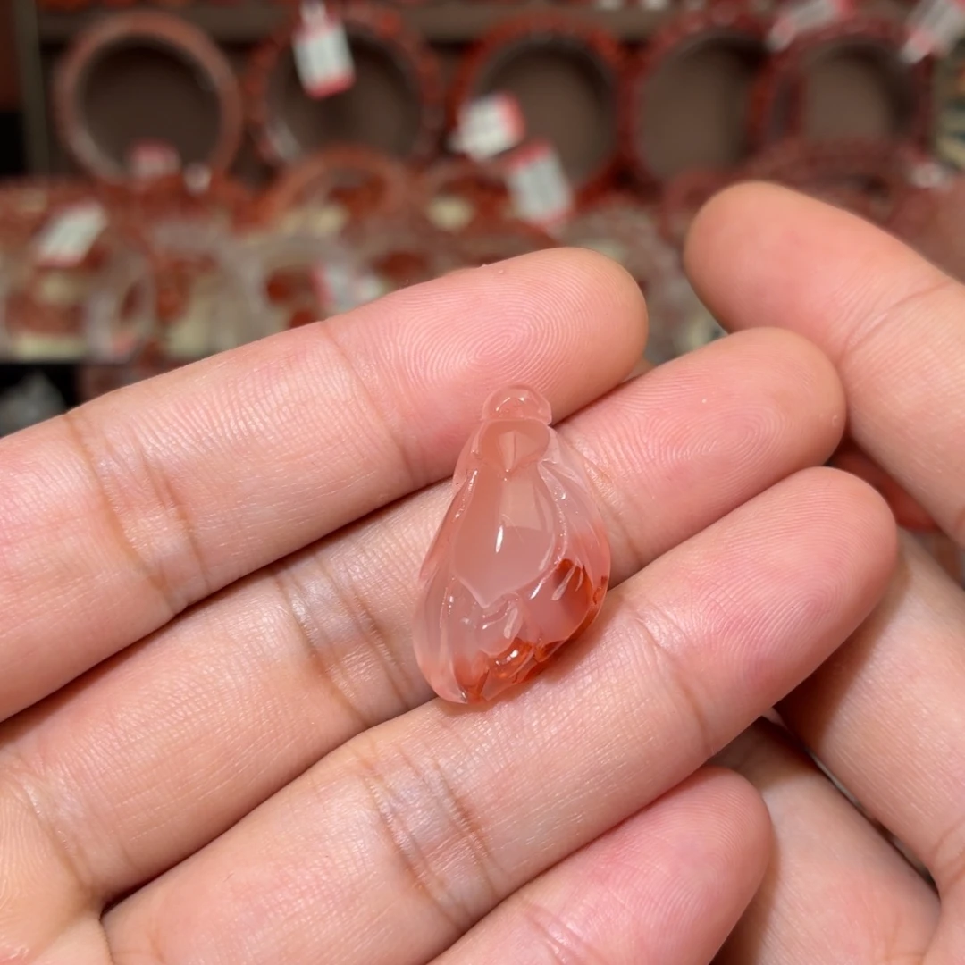 南红玛瑙未镶嵌吊坠(不含链)玉兰花吊坠