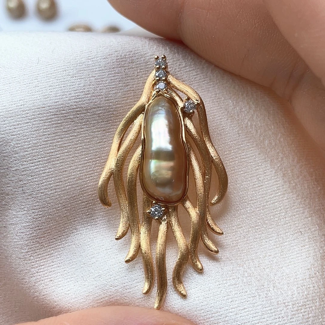 颈饰银S925镶嵌海水珍珠