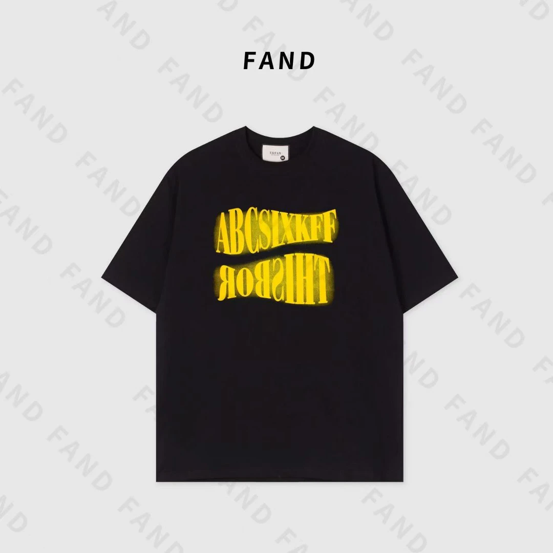 FAND暖暖【韩代ABC】2025新品夏季情侣装字母时尚印花圆领短袖T恤