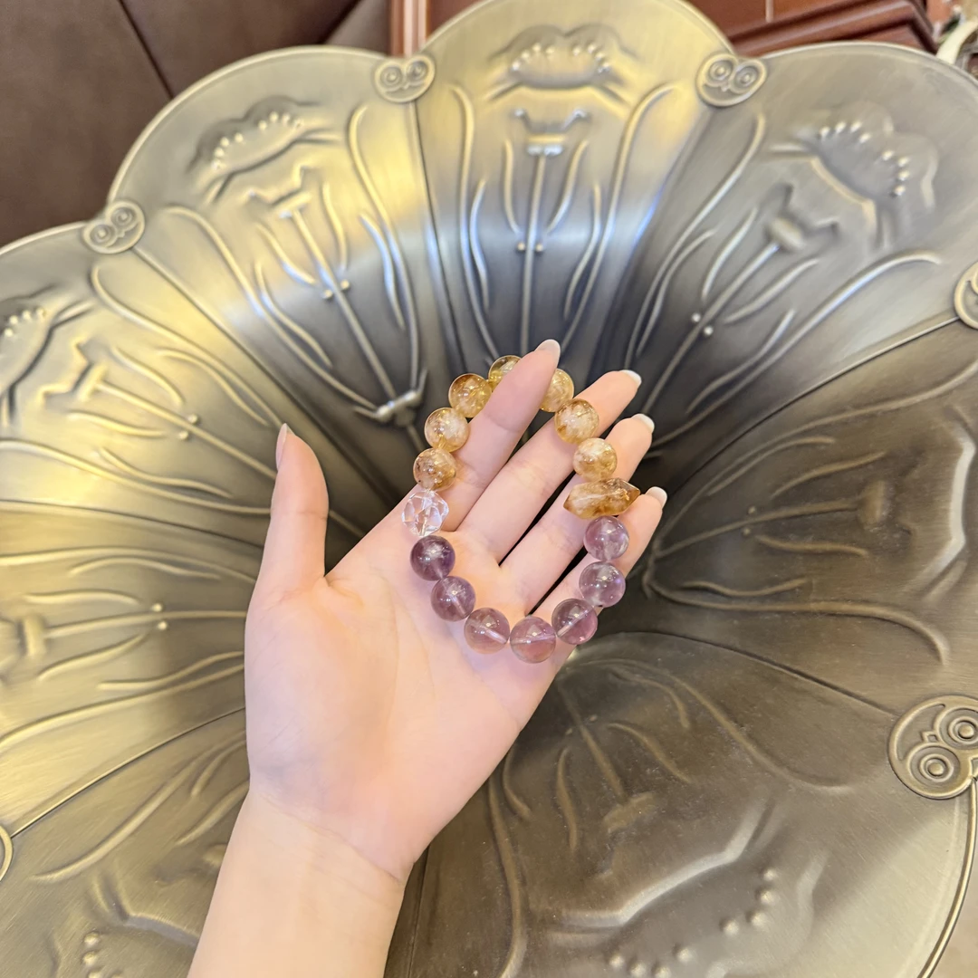 黄塔晶玻利维亚紫水手串