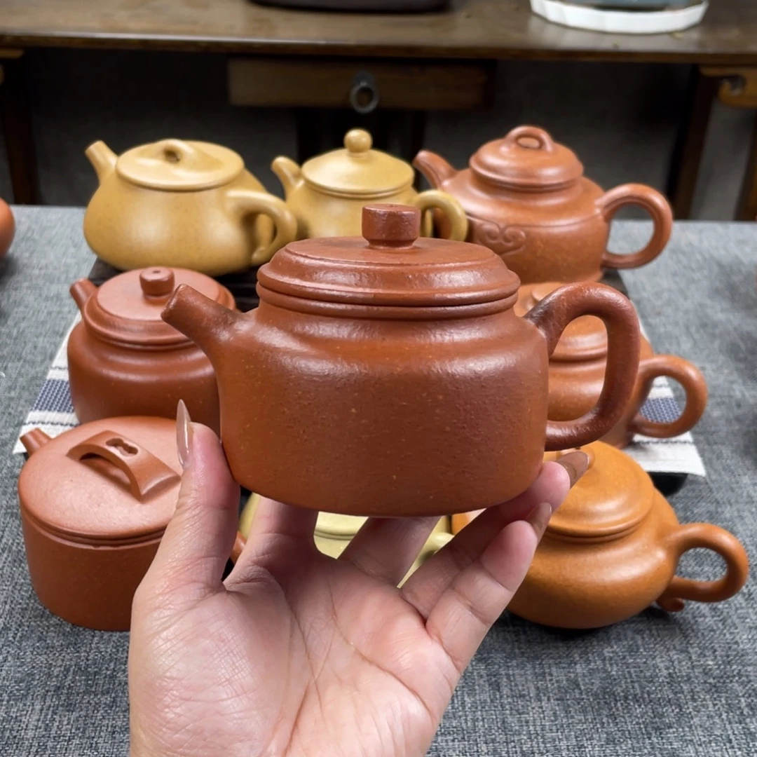 环***y茶壶紫砂红降坡德钟全手纯红微瑕20目210