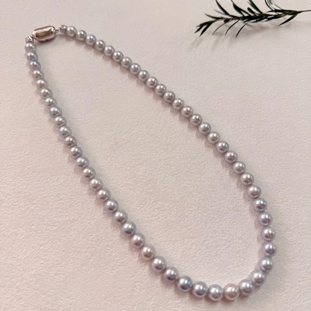 【六六中古】孤品天然海水珍珠项链ty2621链长43珠子7-7.5