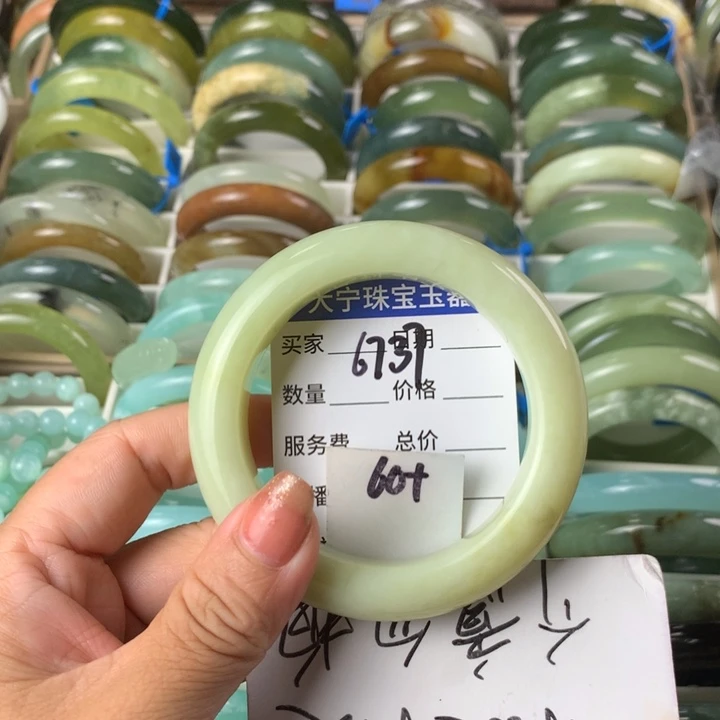 未镶嵌蛇纹石玉手镯6737