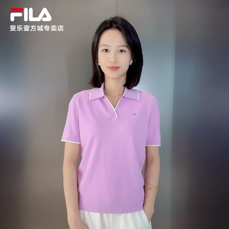 Fila/斐乐2025年夏季新款女士户外休闲百搭运动POLO衫F11W533409F