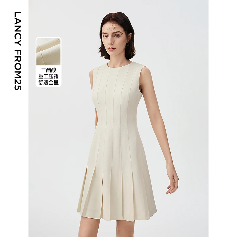【三醋酸Basic衣橱】朗姿法式轻礼服白色连衣裙夏新款裙子高级感