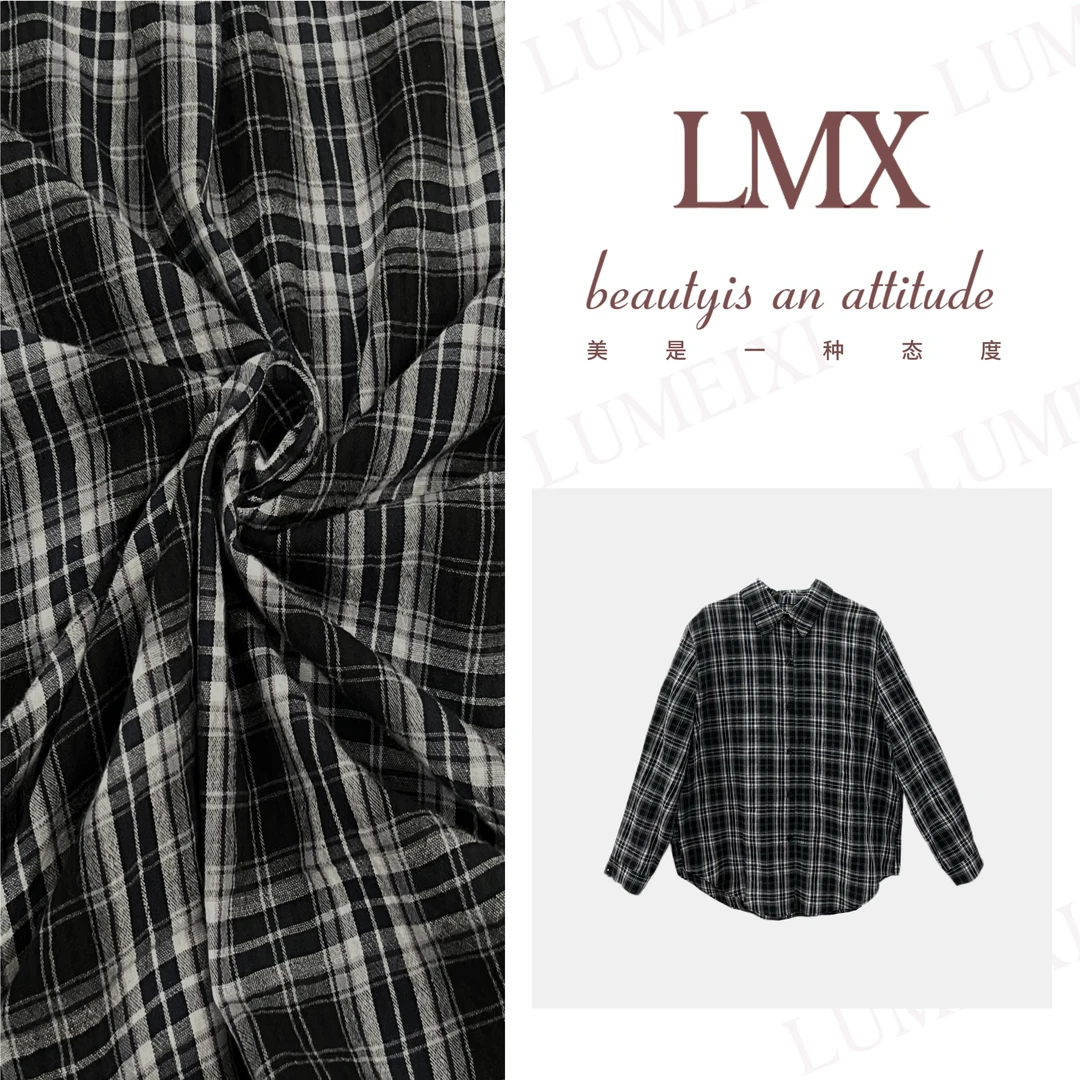 LMXPPJ【坚韧岁月】夏季气质女衬衫休闲格子长袖衬衫MX5040