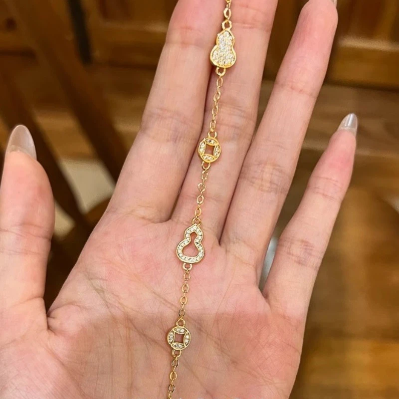 铜合金锆石手链 葫芦按总重出售适合送女友闺蜜手链饰品轻奢小众