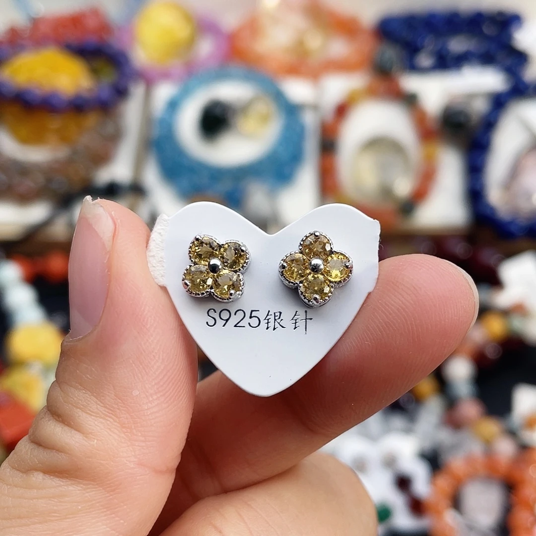 烟晶戒指银S925镶嵌