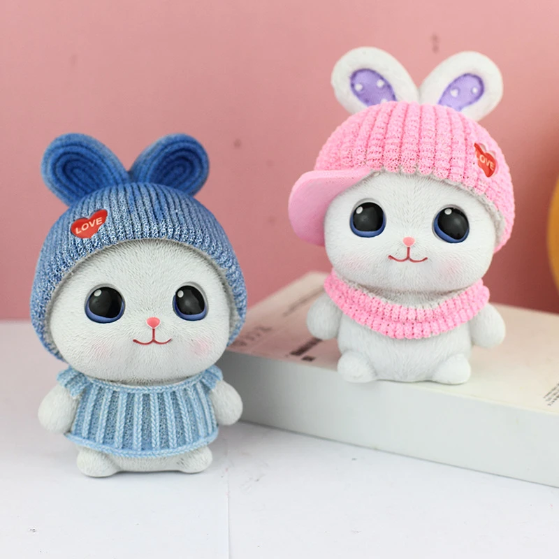 创意可爱情侣娃娃汽车摆件卡通小公仔客厅卧室办公桌面装饰品摆设