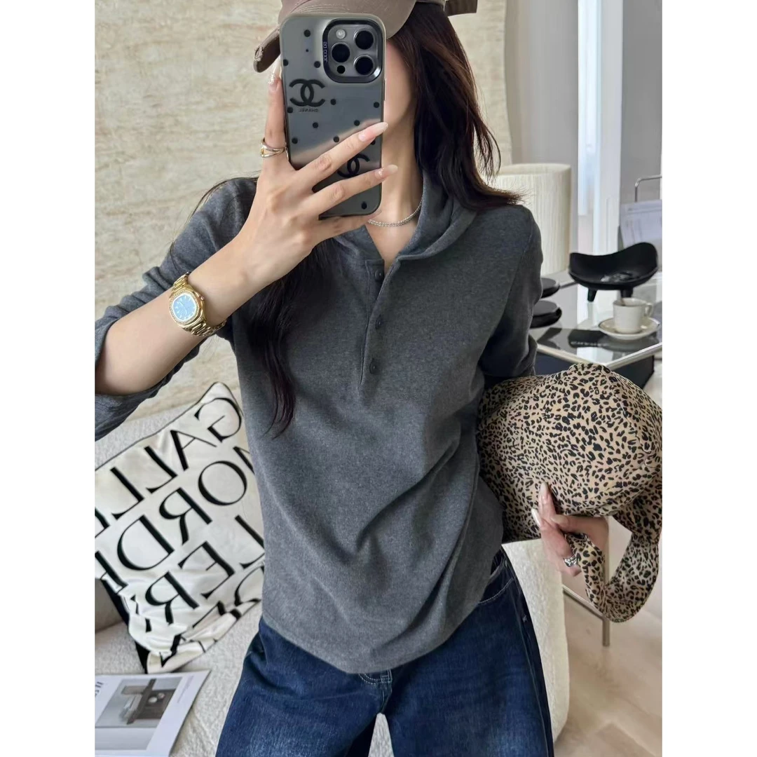 SP 秋冬韩系显瘦遮肉休闲百搭辣妹宽松连帽上衣打底内搭