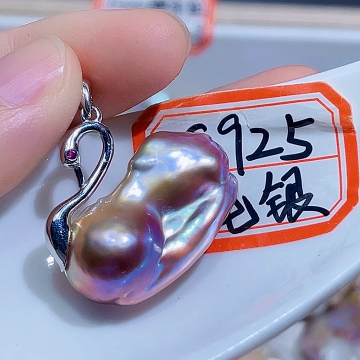 淡水珍珠银S925镶嵌颈饰