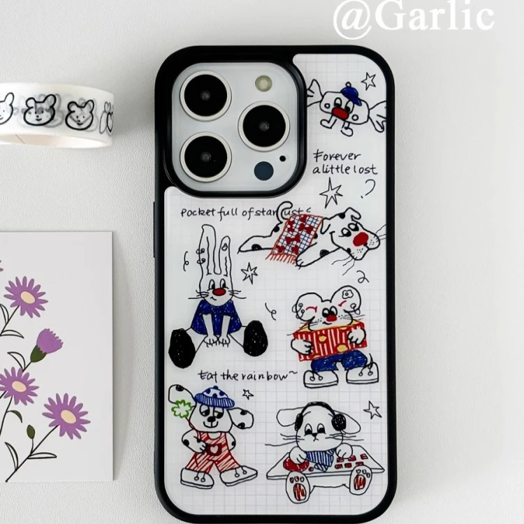 童趣萌宠ins软边适用苹果iPhone16promax手机壳15/14/13/12/11