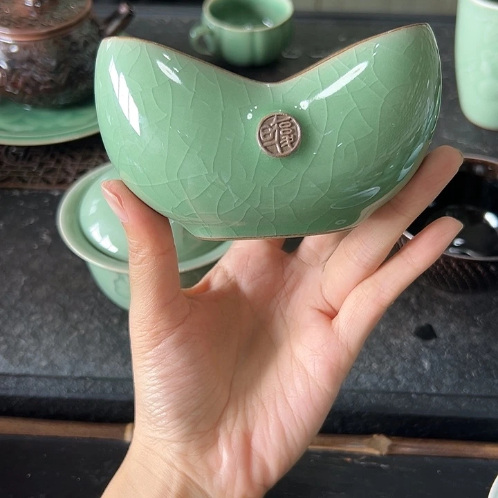 龙泉云间青瓷小米茶器