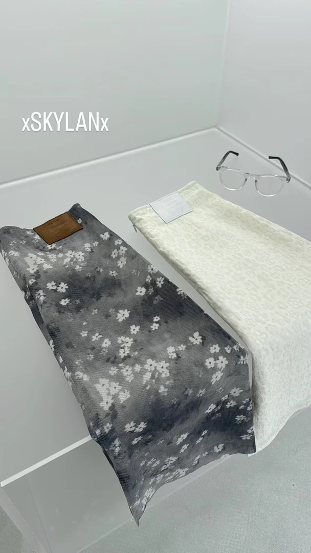 2025年春款趣味花朵双层midi半裙