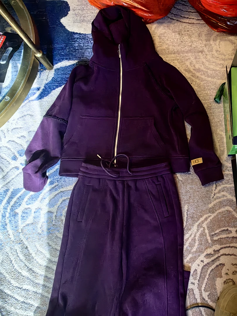 MRFEITO秋冬休闲连帽抽绳女士卫衣套装孤编码