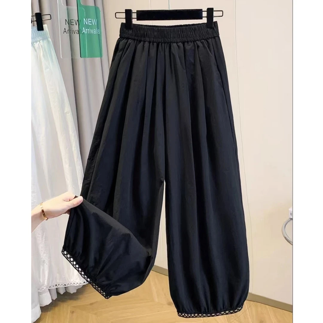 小施家潮流时尚冰爽轻舒松紧腰特色花苞裤8527