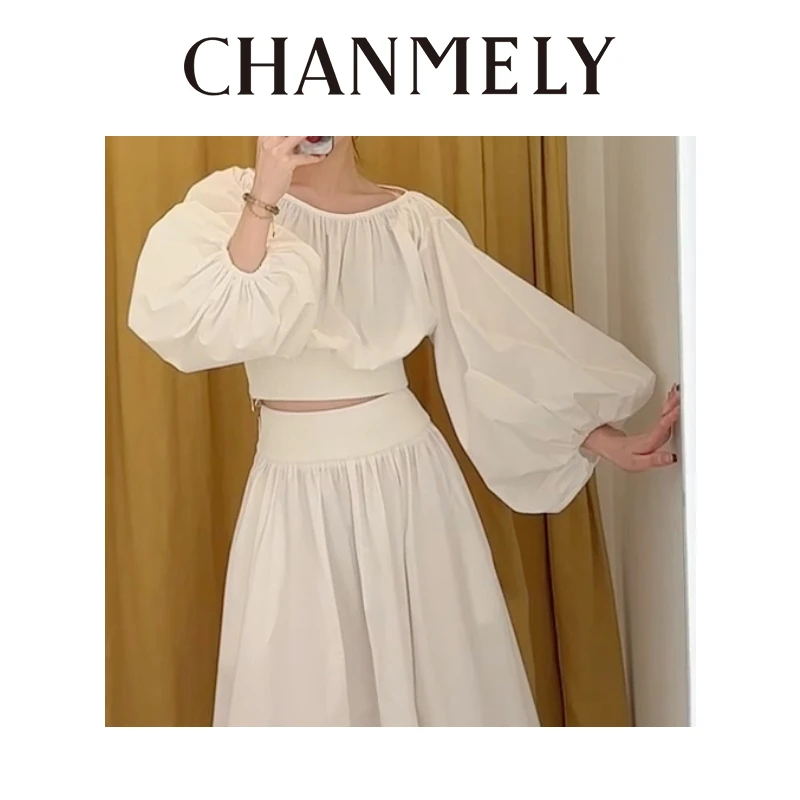 【CHANMITY】25/ss ‘’清新夺目‘’白色灯笼袖绝美出圈上衣025142