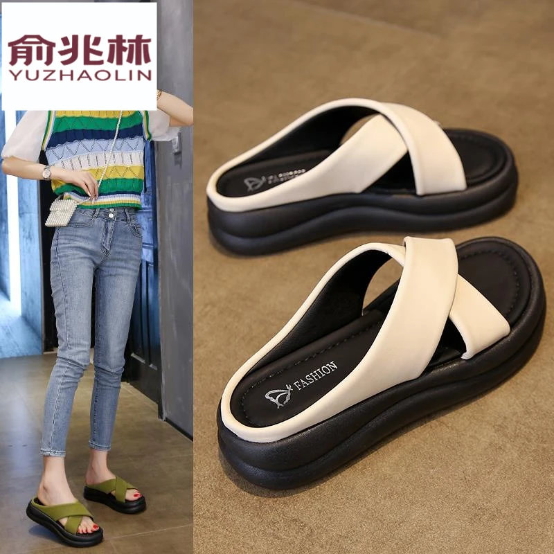 俞兆林2025新款夏季外穿时尚凉拖配裙子上班百搭软底爆款厚底凉鞋