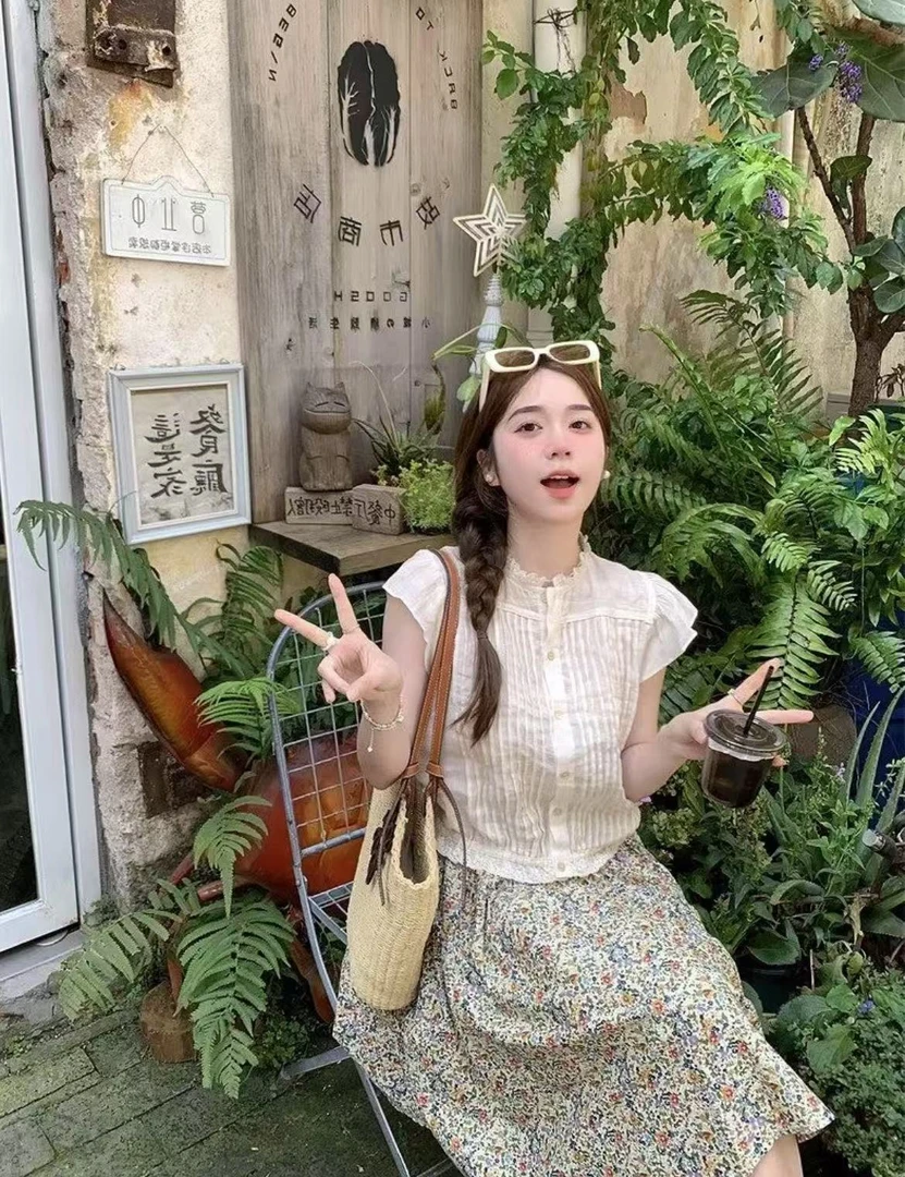 7778女衬衫夏季新款设计感小众法式上衣韩版宽松衬衣