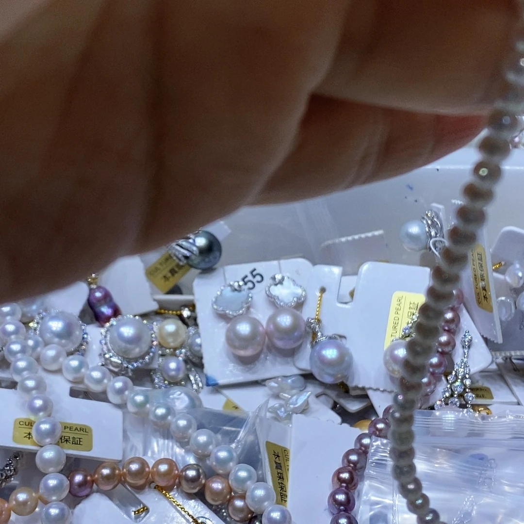 淡水珍珠吊坠银S925镶嵌小*子