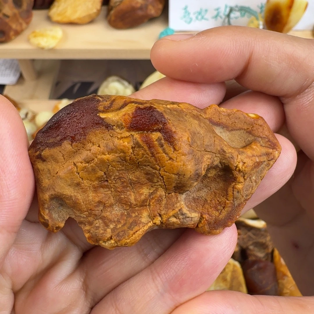 琥珀未镶嵌耳饰18克