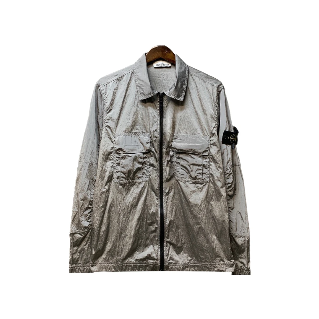 02195 Stone island 19ss 液态银 金属尼龙外套 M码