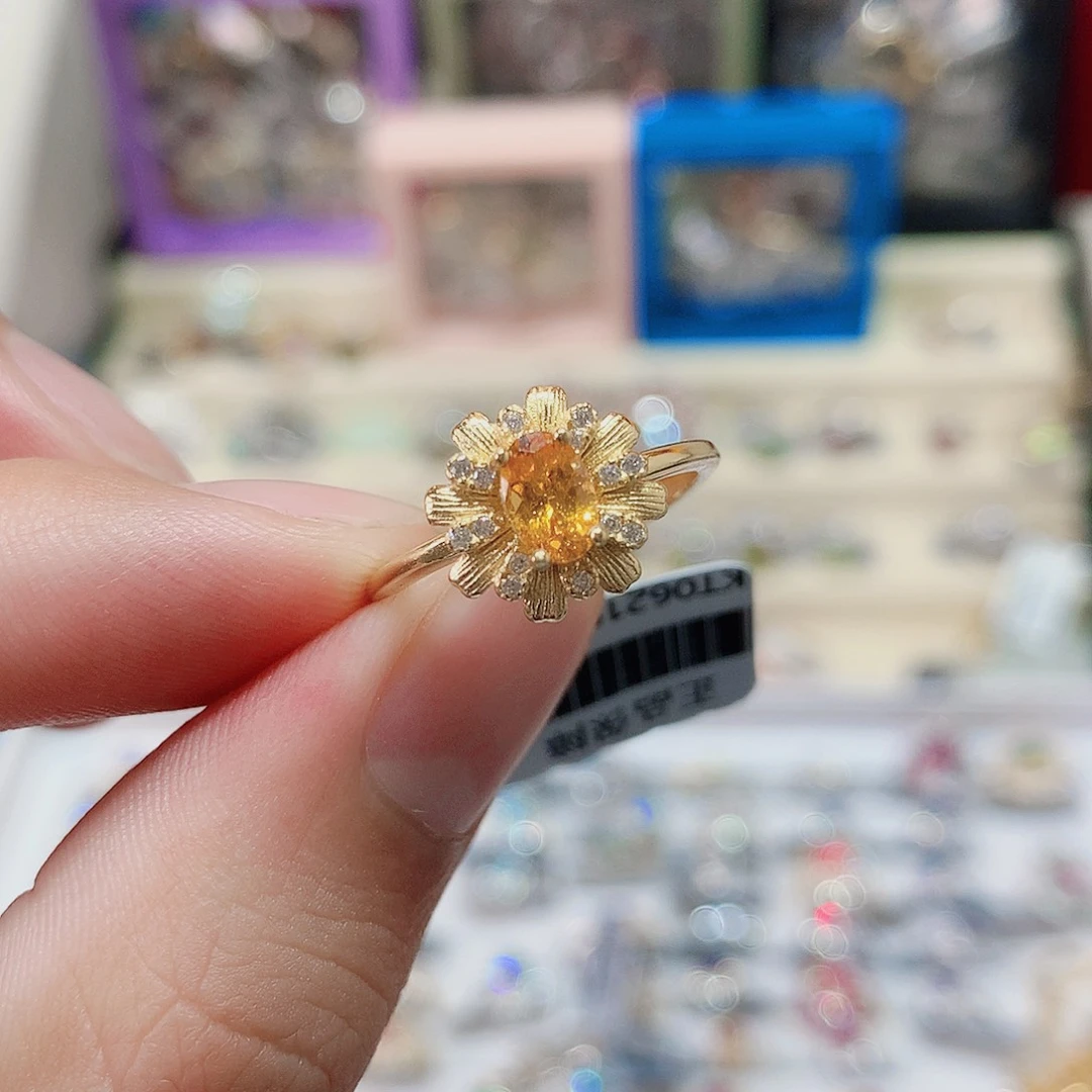 石榴石（芬达石）戒指戒指银S925镶嵌