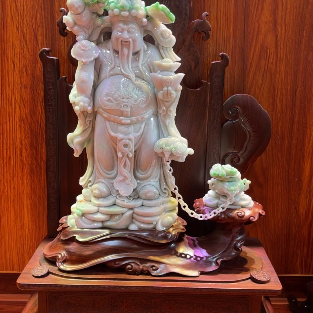 翡翠摆件未镶嵌随**安财神