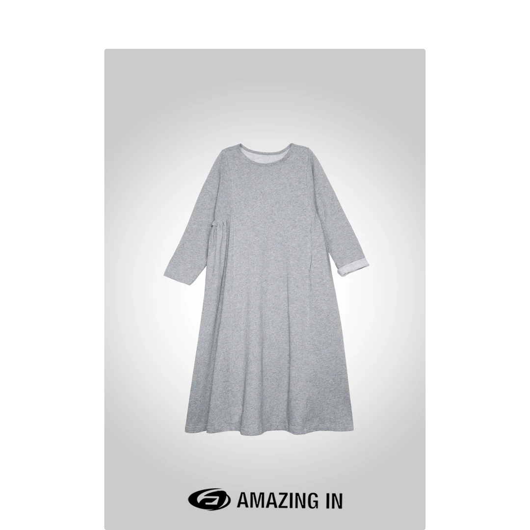 AMAZING IN | 1oo%棉 | 定制定染慵懒宽松T恤裙A240924-YDY-10734