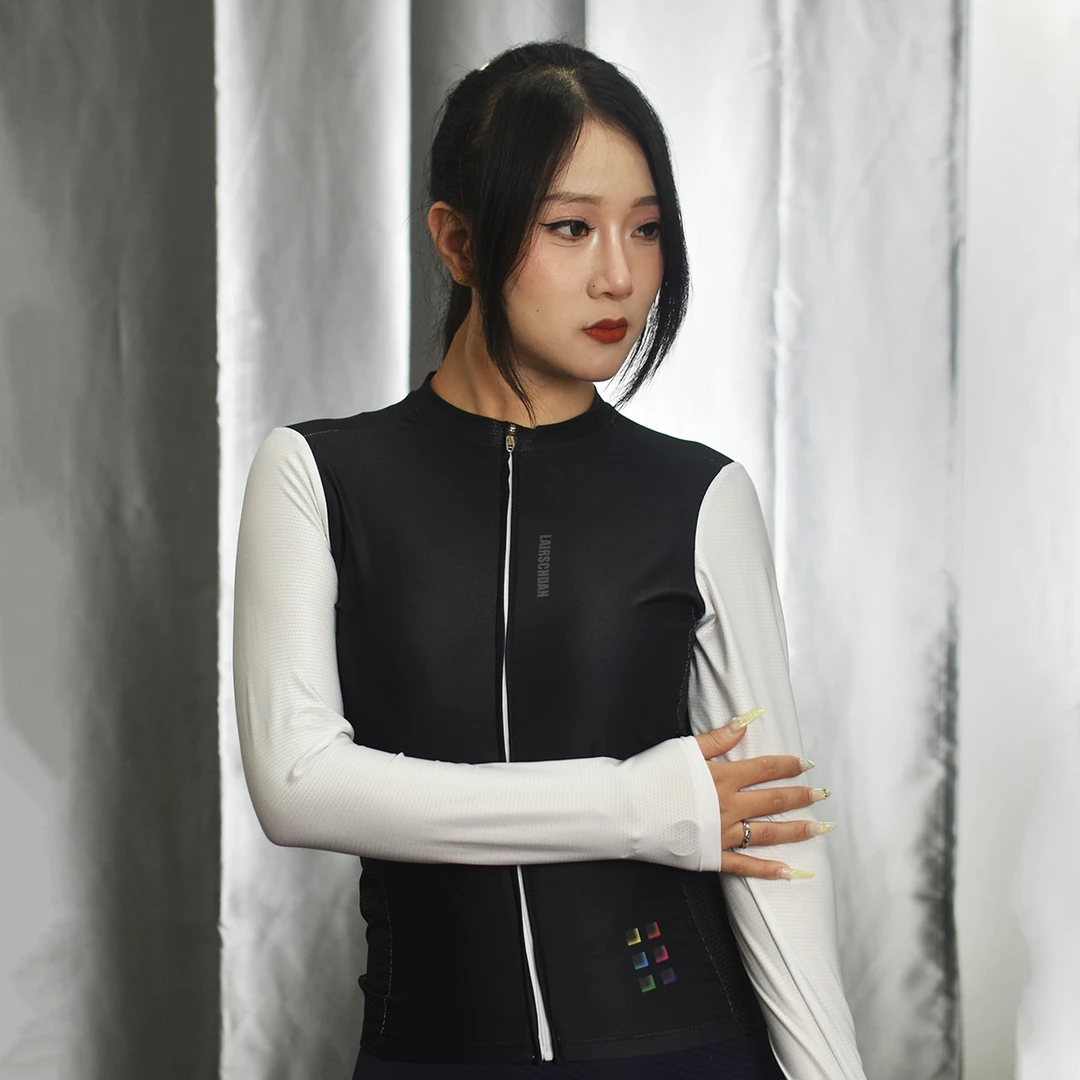 LairschDan夏季长袖新款骑行服牛奶丝弹力男女自行车防晒速干透气