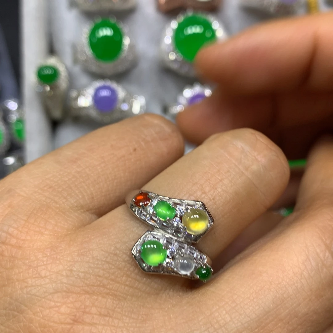 定制翡翠银S925镶嵌买断不退