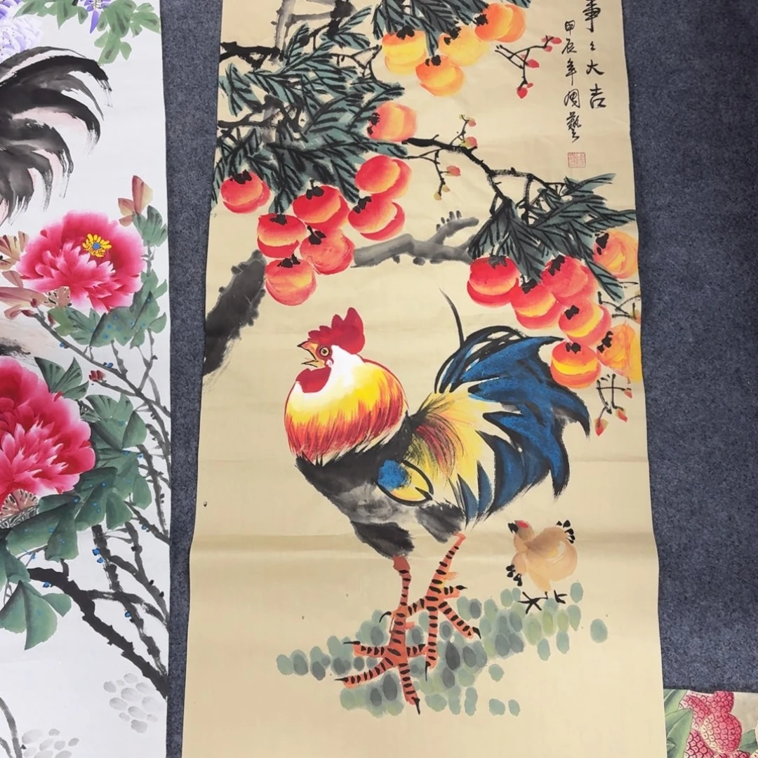 国画100×50手绘画画画