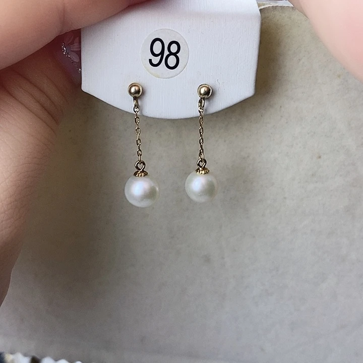 银S925镶嵌淡水珍珠耳饰