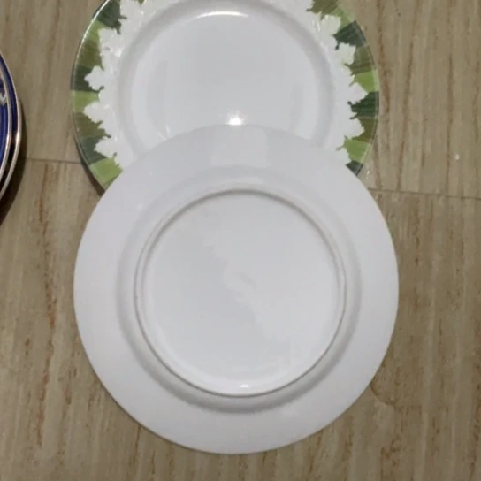 瓷片陶瓷19厘米平盘2个红叶出口