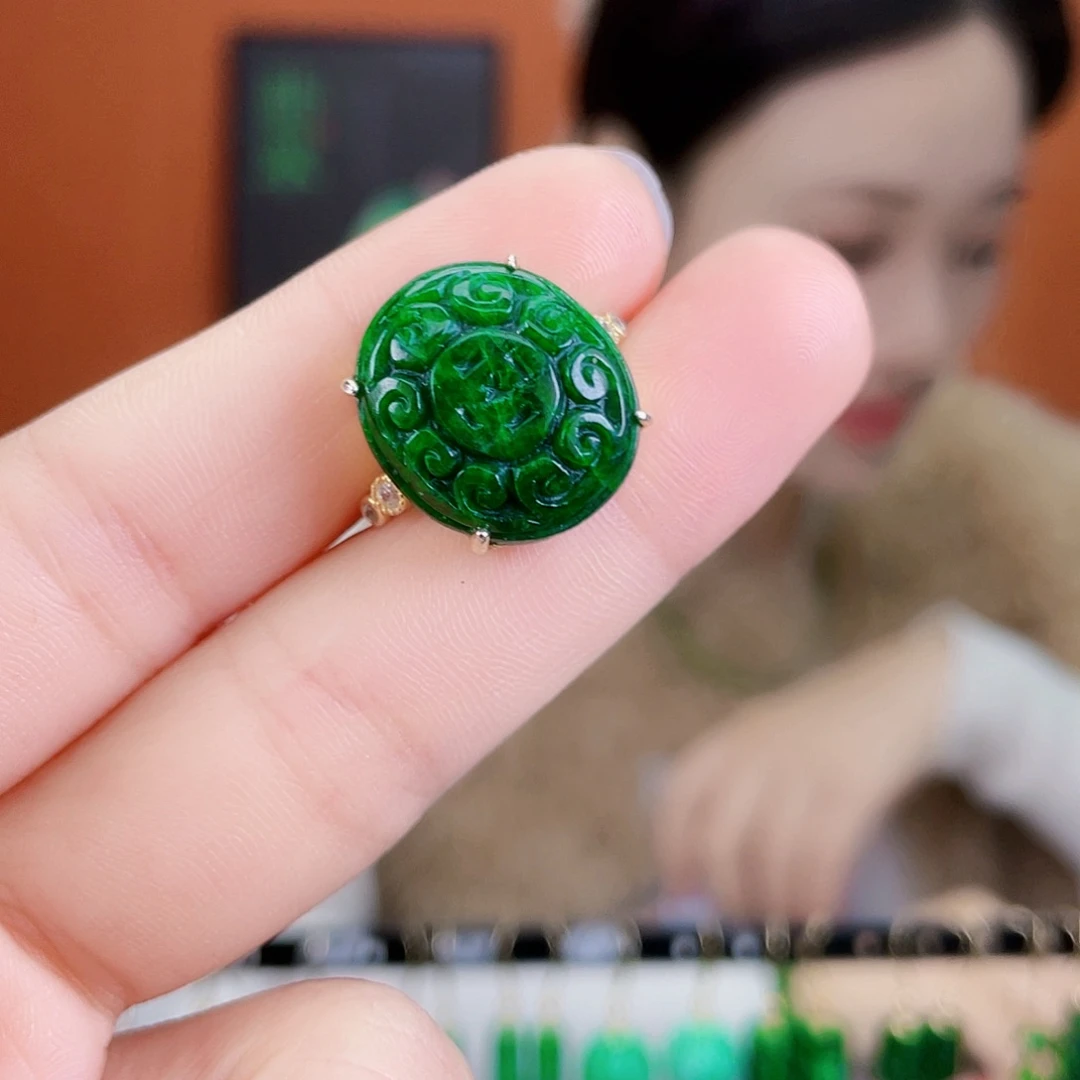 翡翠银S925镶嵌耳饰