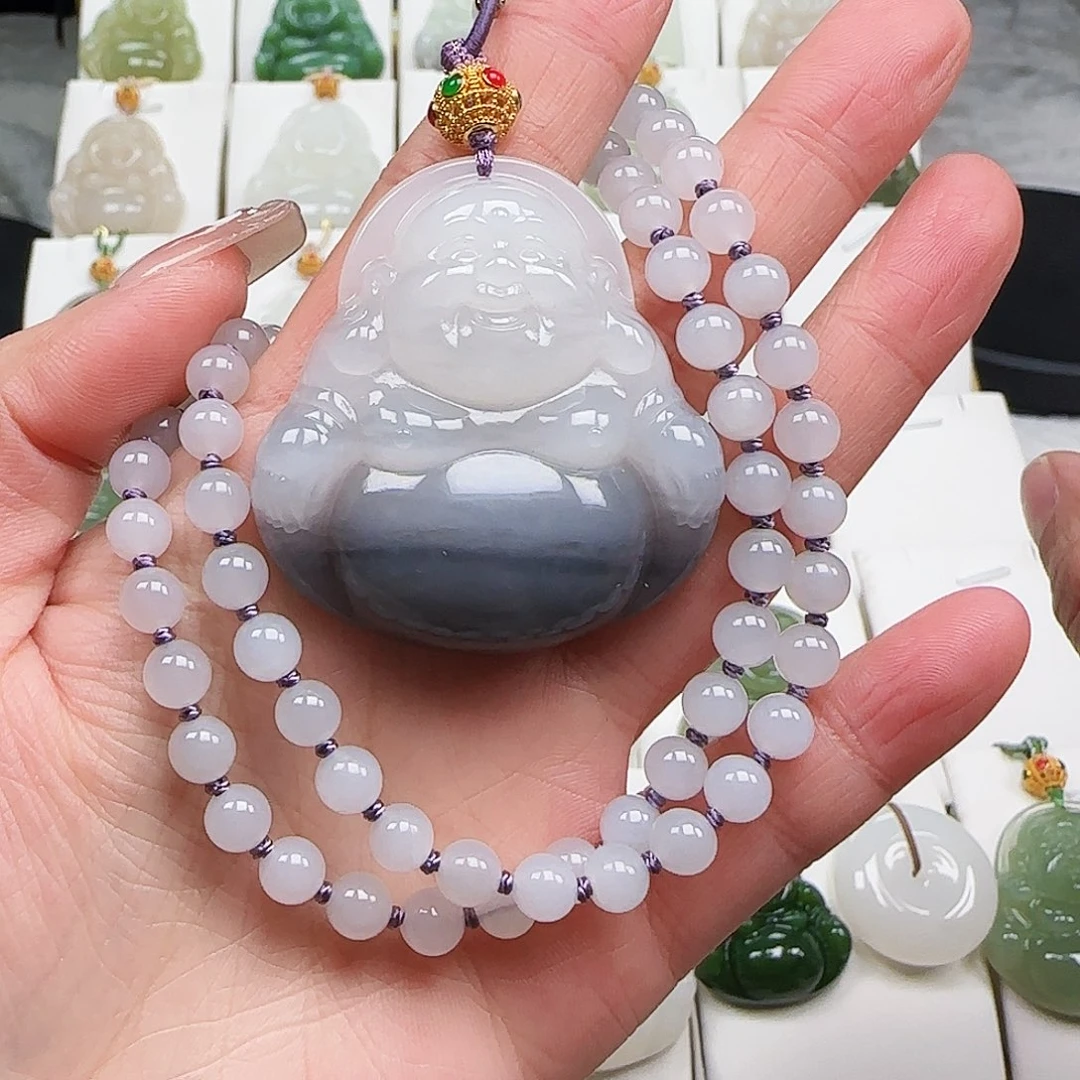 和田玉足金镶嵌颈饰47