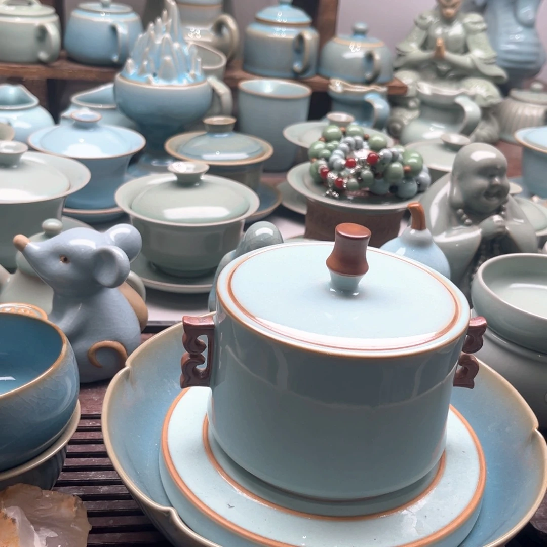 一级品，茶叶罐，天青色